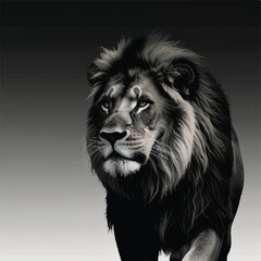 Naklejka premium Majestic Black Lion 