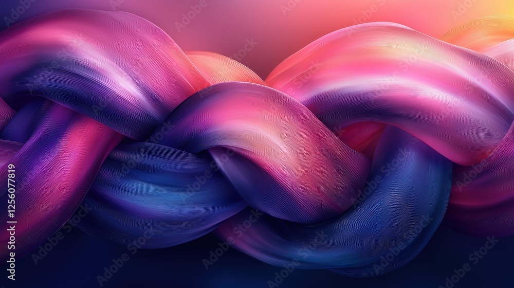 Poster a vibrant, intertwined ribbon of colors creating a dynamic visual effect.