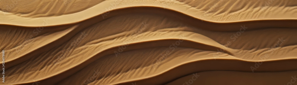 Poster waves receding from shore create unique patterns on wet sand at the beach