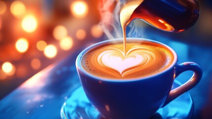 Barista Making Latte Art in a Café