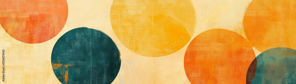 Aufkleber pattern of alternating circles and rectangles creates a vibrant design for a banner