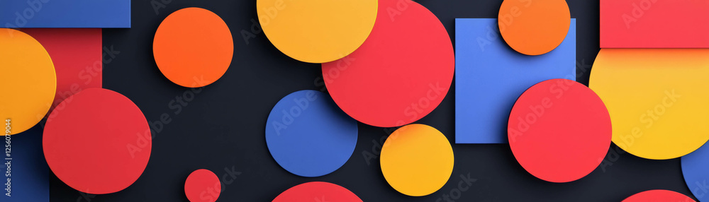 Poster vibrant pattern of alternating circles and rectangles for visual balance and appeal