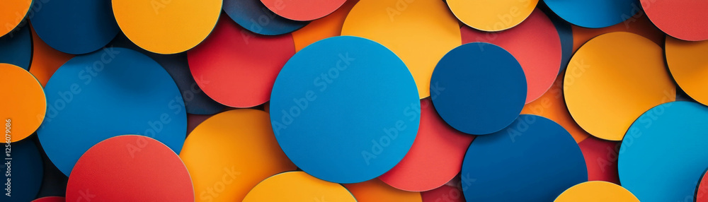 Poster Pattern of alternating circles and triangles creating rhythmic design on vibrant background