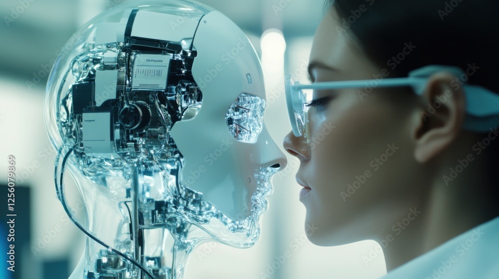 Poster implementing ai in healthcare enhances diagnostic efficiency.