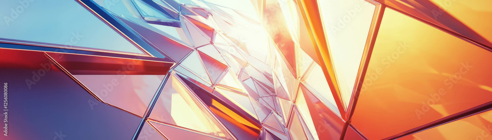 Aufkleber bright geometric pattern featuring large inward-pointing triangles for vibrant design