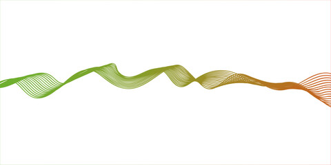 modern design featuring abstract wavy orange and green lines blending on a white background. Geometric design used for parallel lines pattern and Digital landscape for presentations.