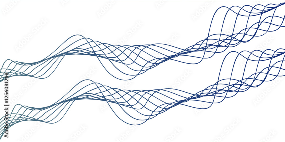 Poster abstract blue and purple gradient wave on white background abstract blue wave lines pattern on white