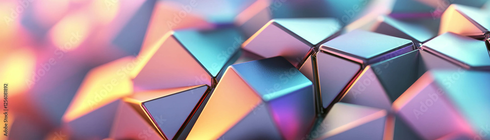 Poster triangular pattern creates vibrant fractal design for a striking banner background