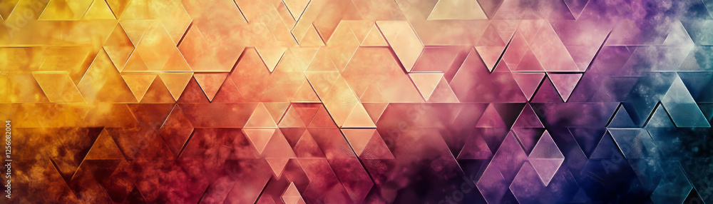 Poster bright fractal triangle pattern creates dynamic and captivating visual for banners