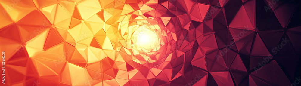 Aufkleber spiral pattern of triangles creates a vibrant, dynamic visual spectacle in bright colors