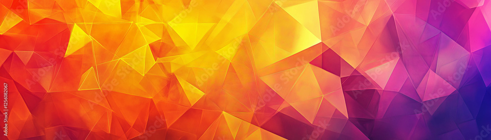Aufkleber dynamic triangle pattern in bright colors creates an energetic banner background