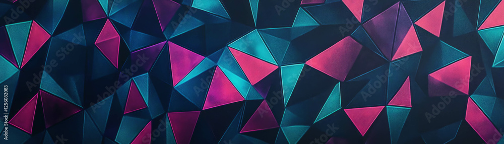 Poster dynamic triangular pattern with vibrant colors for modern banner design