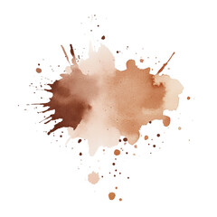 Mocha mousse watercolor splashes creating on transparent background, Generative AI