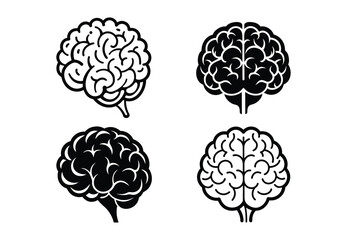 human brain vector silhouette, human brain vector design, anatomy icon illustration
