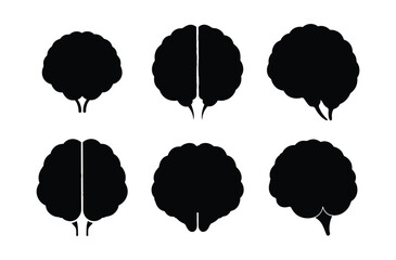 human brain vector silhouette, human brain vector design, anatomy icon illustration