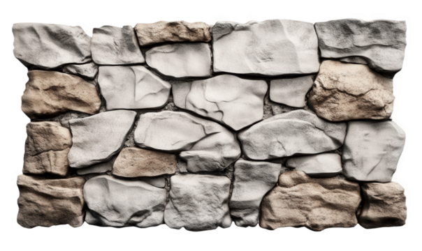 A stone wall piled up with stones