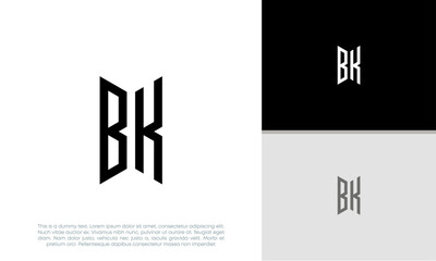 Initials BK logo design. Initial Letter Logo. Innovative high tech logo template.	
