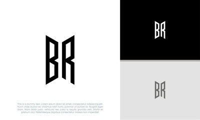 Initials BR logo design. Initial Letter Logo. Innovative high tech logo template.	
