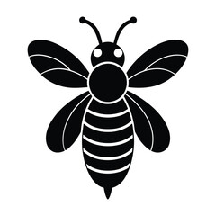 Vector silhouette illustration of a bee