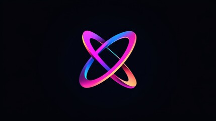 Atom Logo Design: Sleek Minimalist Icon for Modern Science Branding