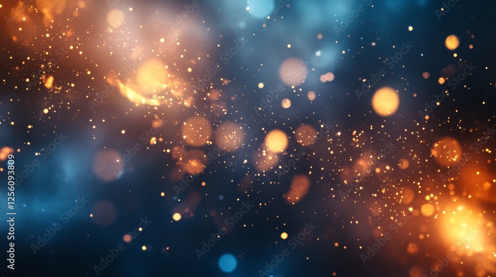 Poster Abstract celestial dreamscape with shimmering orbs and ethereal light trails