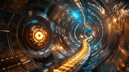 Obraz premium Futuristic Energy Tunnel