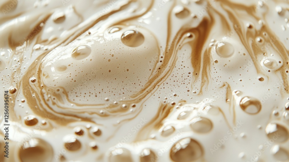 Poster swirls of coffee and cream creating unique abstract patterns