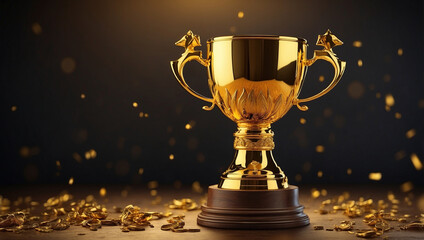 A Majestic Golden Trophy Cup Isolated on a Clean Background for Honoring Achievements