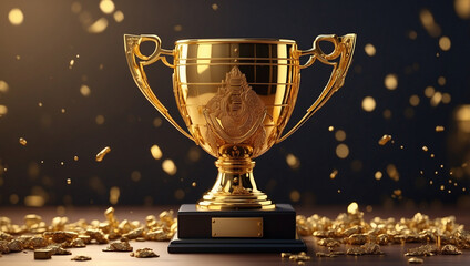 A Glorious Golden Trophy Cup Representing Victory Isolated on a Clean Background for Award Ceremonies
