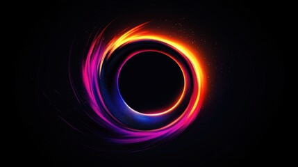 Black Hole Logo Design: Contemporary Minimalist Icon for Astral Branding