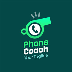 Phone Coach Logo Design Template. Good for Business, Agency, Community and Organization