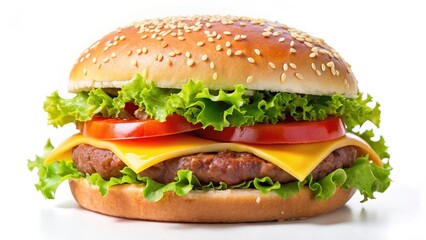 Cheeseburger on White Background