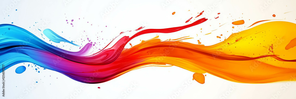 Aufkleber vibrant splashes of color and dynamic lines evoke energy and excitement in abstract design