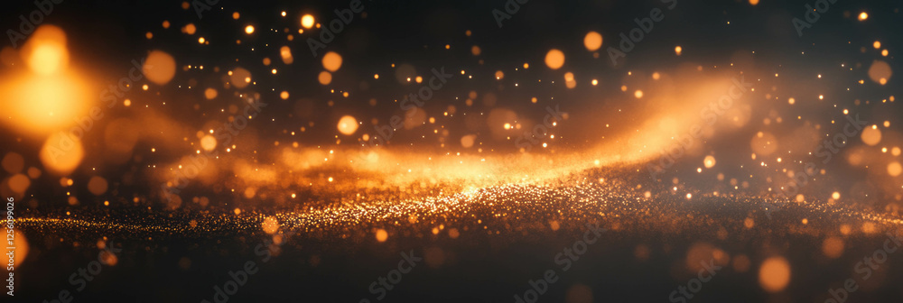 Poster dynamic motion of abstract particles and light trails with vibrant background