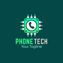 Phone Tech Logo Design Template. Good for Business, Agency, Community and Organization