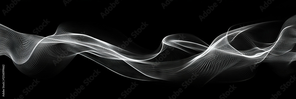 Poster dynamic abstract lines create a sense of movement and energy on a bright background