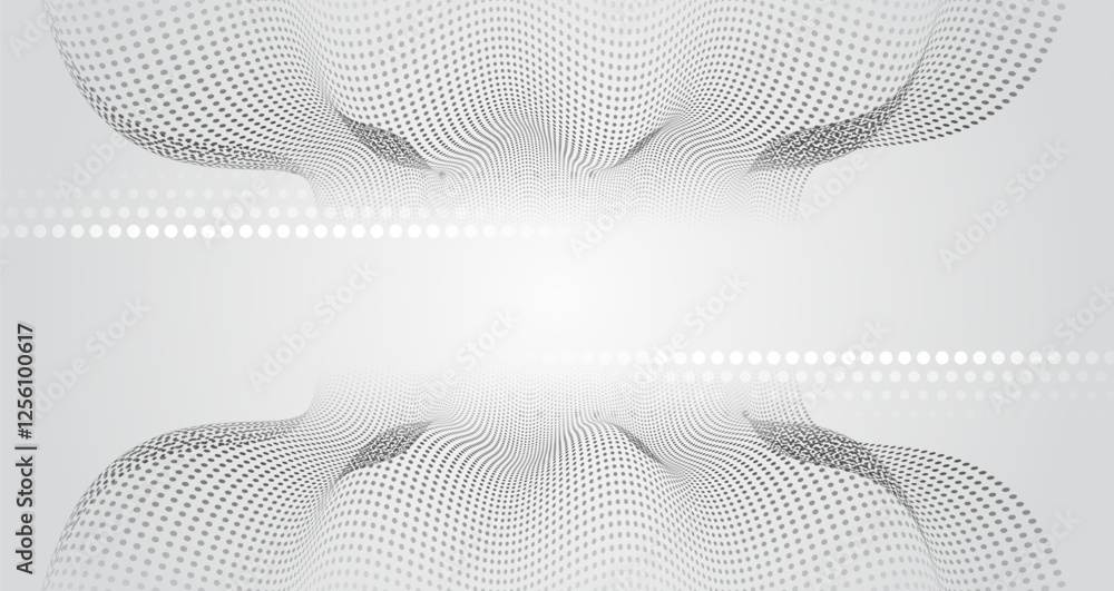 Leinwandbilder Light pale vector background for a banner. Abstract geometric pattern of stripes and circles, for presentation. Abstract white and gray horizontal design. Science, and technology background.