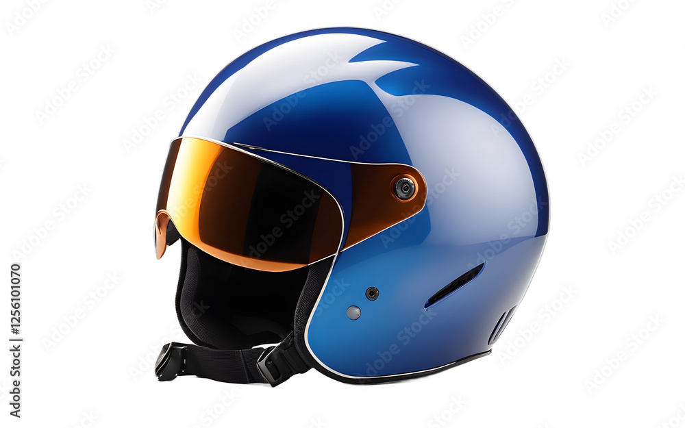 Poster a sleek, aerodynamic speed skating helmet, isolated on a empty plain background