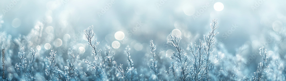 Aufkleber blurred field of tall grass with dreamy bokeh highlights capturing an ethereal atmosphere