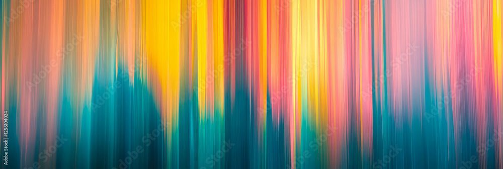 Poster blurred streaks of vibrant colors creating a sense of speed and movement in bright background