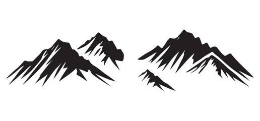 Majestic Mountain Silhouette Vector Illustration for Adventure Design