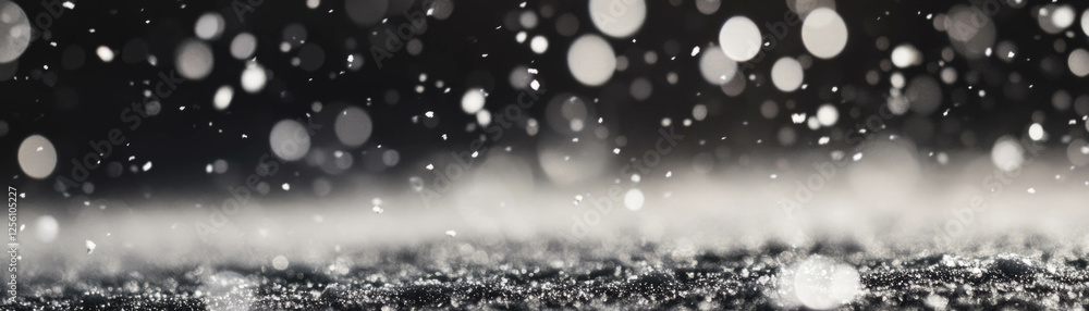Poster soft bokeh and blurred snow texture create an enchanting winter background