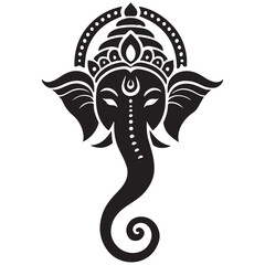 Ganesha illustration detailed silhouette hindu deity spiritual artwork