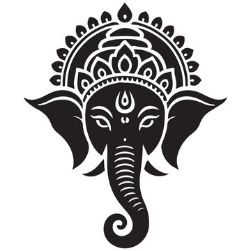 recommend clip art: Lord Ganesha silhouette vector illustration hindu god religious art