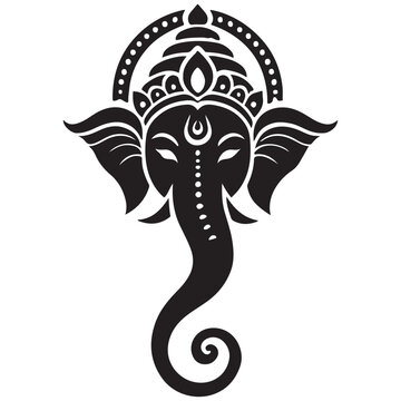 recommend clip art: Ganesha illustration detailed silhouette hindu deity spiritual artwork