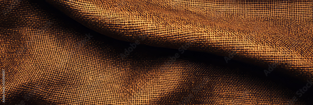Poster bright bronze cotton fabric with a durable duck weave texture for versatile applications