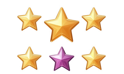 Fototapeta premium Golden pentagram with white background