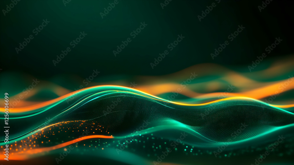 Poster abstract waves of light in vibrant colors create a mesmerizing visual effect, perfect for background