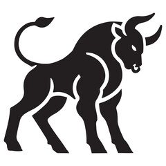 Powerful Bull Silhouette Vector Illustration for Strength and Determination