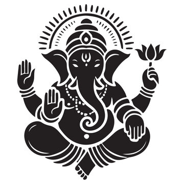 recommend clip art: Lord Ganesha Silhouette Illustration Vector for Hindu Art